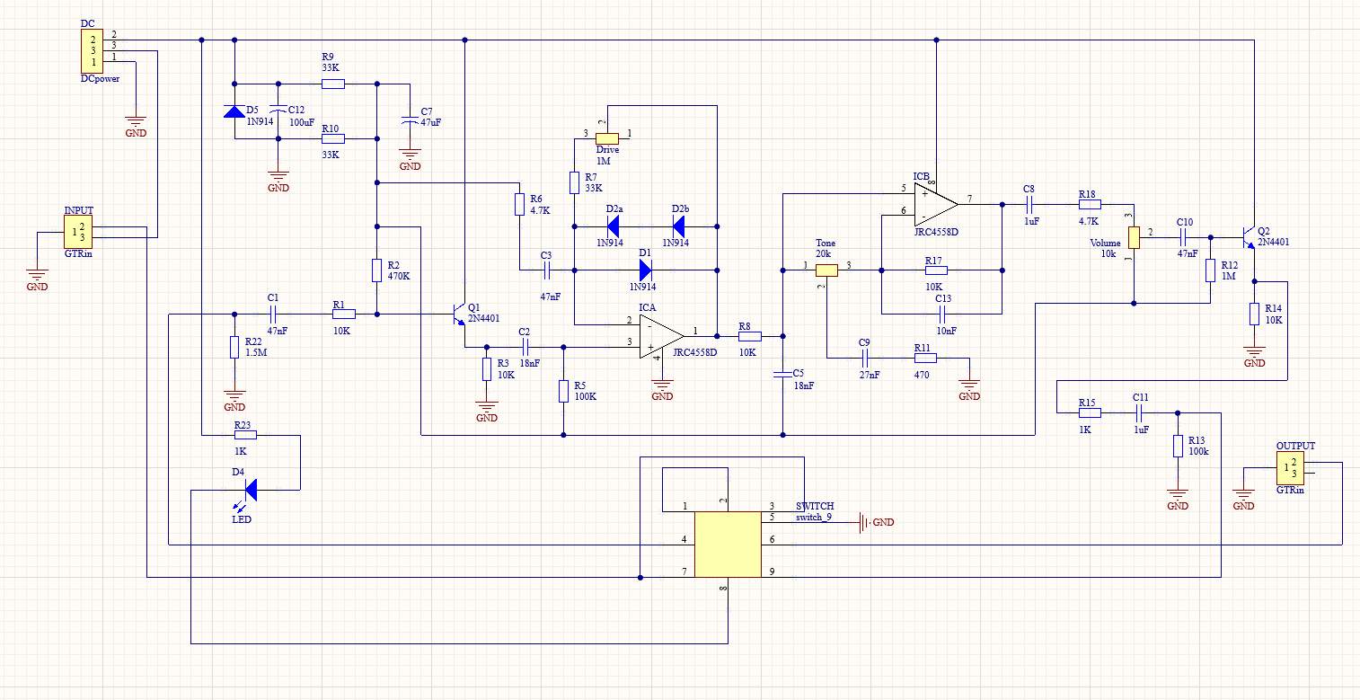 BOSS SD-1 Overdrive电路图