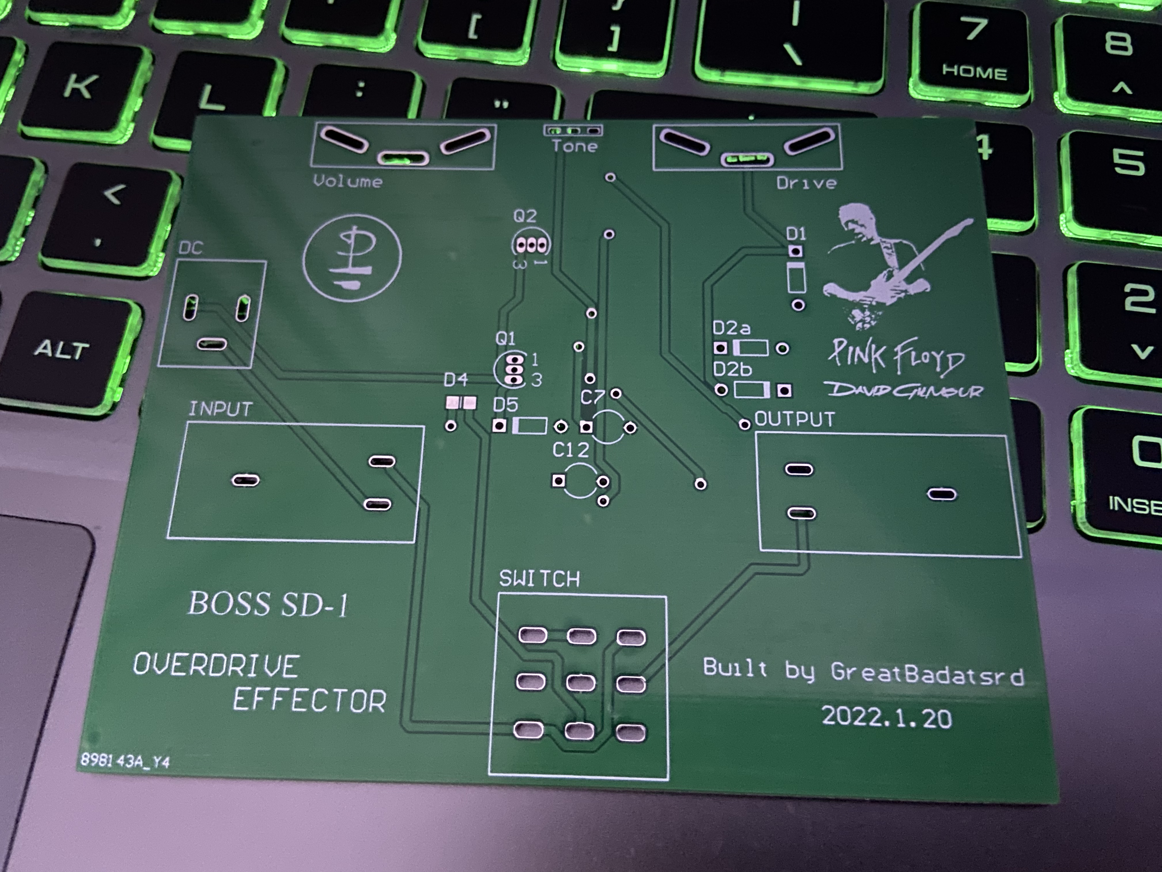 BOSS SD-1 Overdrive PCB实物Top Layer